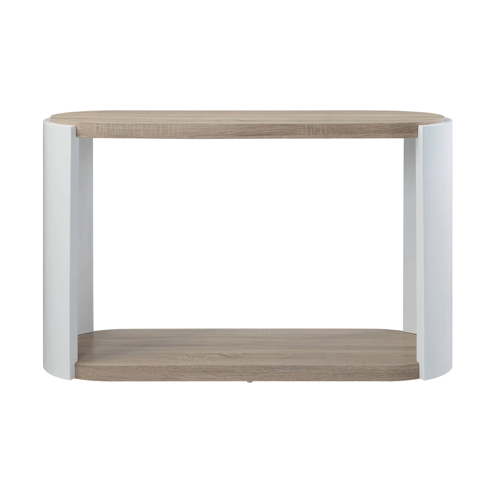 Zoma Sofa Table, White High Gloss & Oak Finish Lv02416 White Oak Mdf
