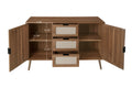 2 Door 3 Drawer Cabinet, Accent Storage Cabinet, Suitable For Living Room, Bedroom, Dining Room, Study Walnut Mdf