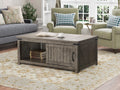 Storehouse 48 Inch Coffee Table, No Assembly Required, Smoked Grey Finish Greige Gray Primary Living Space Farmhouse,Industrial,Rustic Freestanding Rectangular Open Storage Coffee & End Tables Rectangular Wood