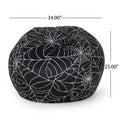 Spiderweb 3 Foot Holloween Bean Bag, Black And White Black White Fabric