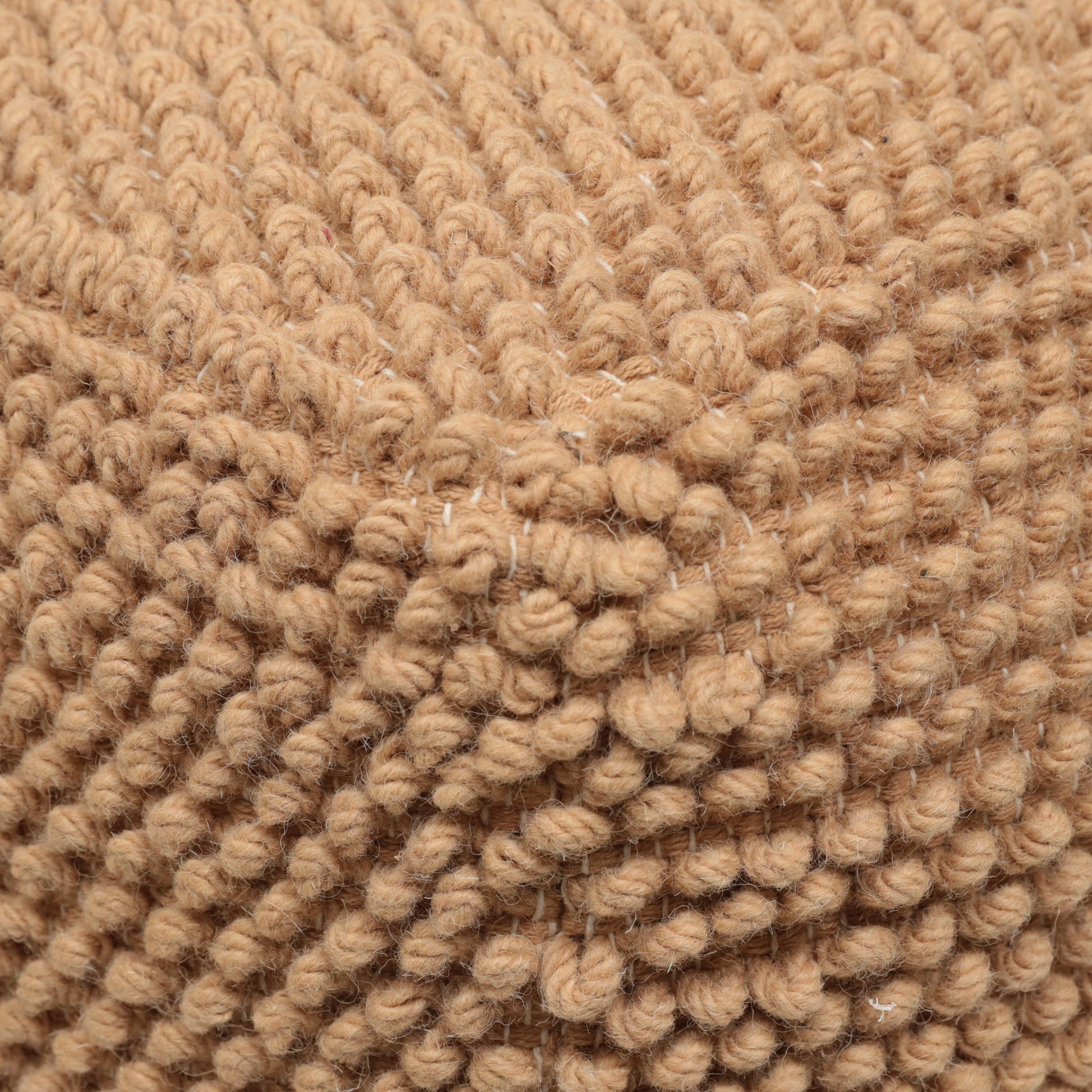 Stellar Square Pouf, Natural Natural Fabric