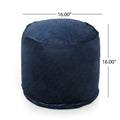 Shimon Cylinder Pouf, Cobalt Blue Blue Velvet