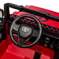 Licensed Toyota Fj Cruiser,12V Kids Ride On Car 2.4G W Parents Remote Control,Electric Car For Kids,Three Speed Adjustable,Power Display, Usb,Mp3 ,Bluetooth,Led Light,Three Point Safety Belt Red Plastic