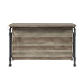 Edina Kitchen Island, Antique Oak & Sandy Gray Finish Dn01935 Oak Wood Metal