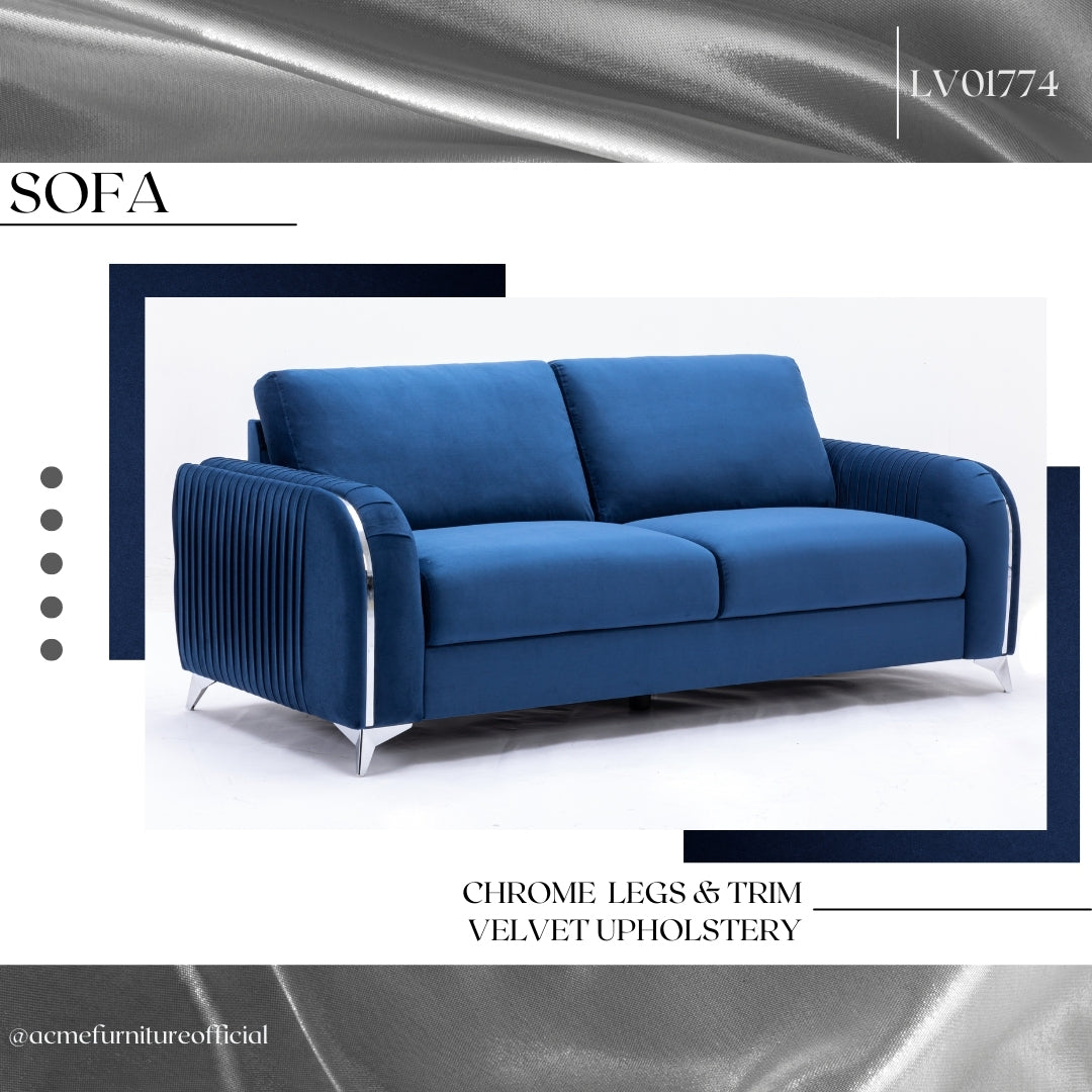 Wenona Sofa, Blue Velvet Lv01774 Blue Velvet