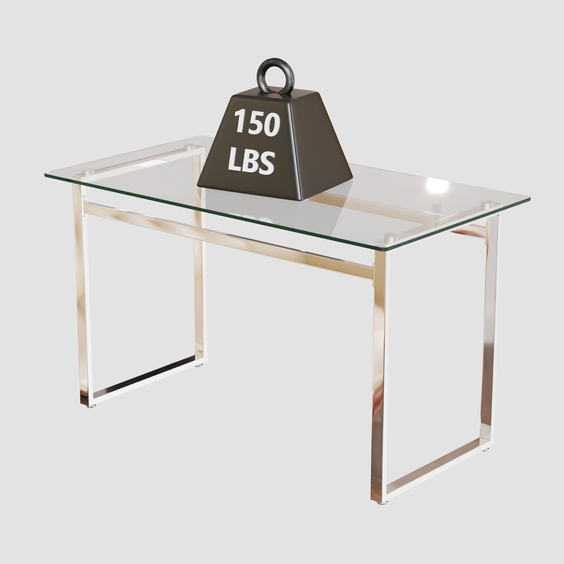 Modern Minimalist Rectangular Glass Dining Table For 4 6 With 0.31" Tempered Glass Tabletop And Silver Chrome Metal Legs, Writing Table Desk, For Kitchen Dining Living Room, 51" W X 27"D X 30" H Transparent Glass