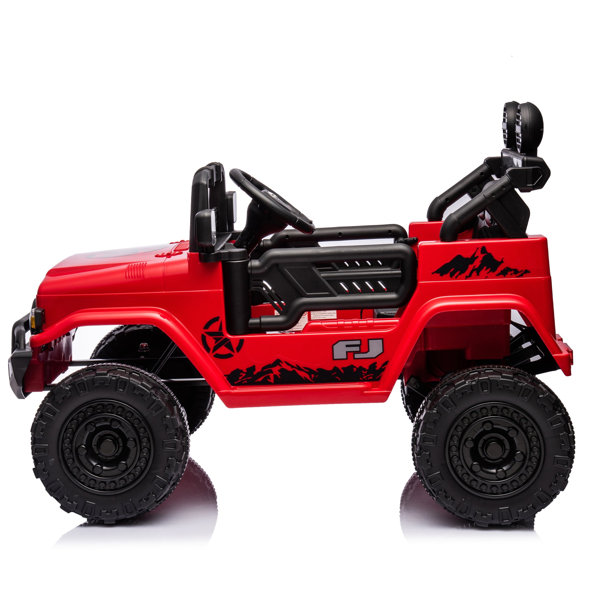 Licensed Toyota Fj Cruiser,12V Kids Ride On Car 2.4G W Parents Remote Control,Electric Car For Kids,Three Speed Adjustable,Power Display, Usb,Mp3 ,Bluetooth,Led Light,Three Point Safety Belt Red Plastic