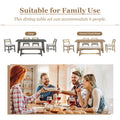 6 Piece Retro Farmhouse Style Dining Set, Rectangular Table And 4 Upholstered Chairs With Rattan And Bench For Dining Room And Kitchen Gray Gray Solid Wood Mdf