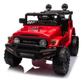 Licensed Toyota Fj Cruiser,12V Kids Ride On Car 2.4G W Parents Remote Control,Electric Car For Kids,Three Speed Adjustable,Power Display, Usb,Mp3 ,Bluetooth,Led Light,Three Point Safety Belt Red Plastic