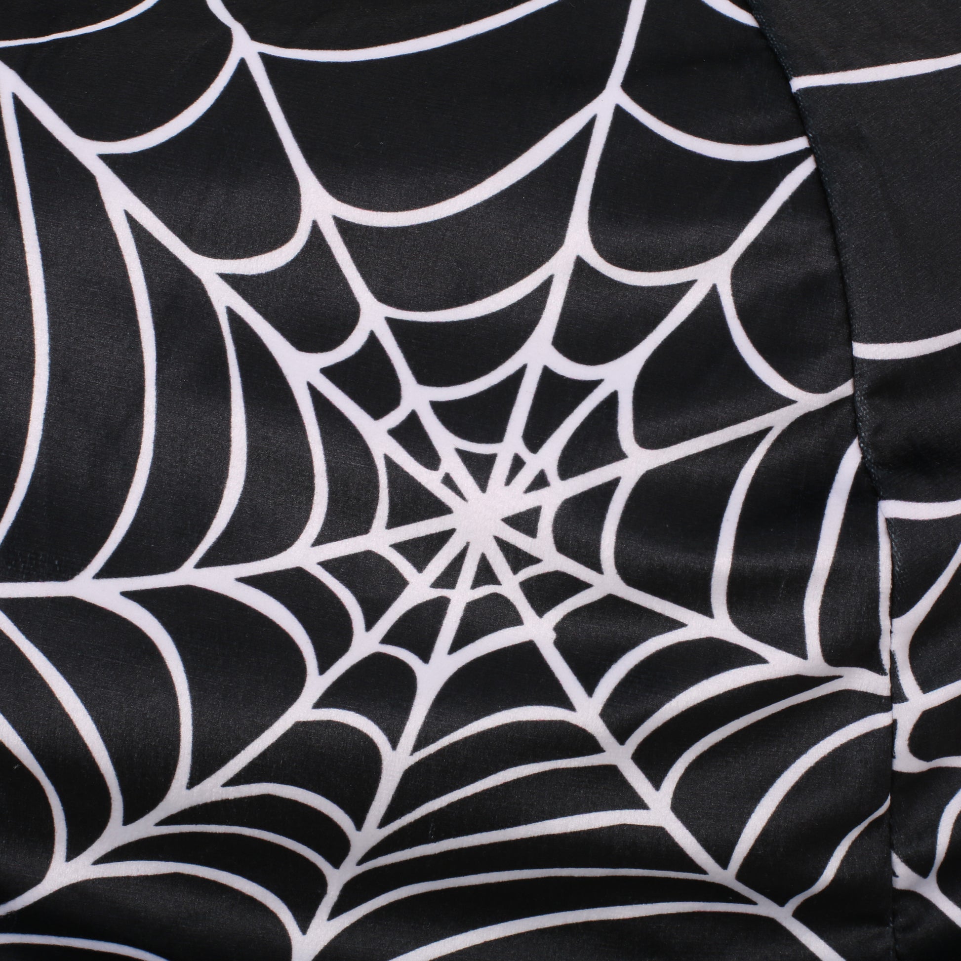 Spiderweb 3 Foot Holloween Bean Bag, Black And White Black White Fabric