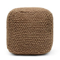 Stellar Square Pouf, Natural Natural Fabric