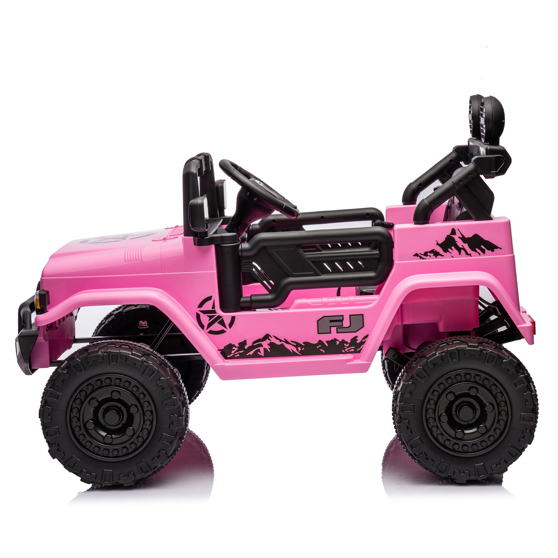 Licensed Toyota Fj Cruiser,12V Kids Ride On Car 2.4G W Parents Remote Control,Electric Car For Kids,Three Speed Adjustable,Power Display, Usb,Mp3 ,Bluetooth,Led Light,Three Point Safety Belt Pink Plastic