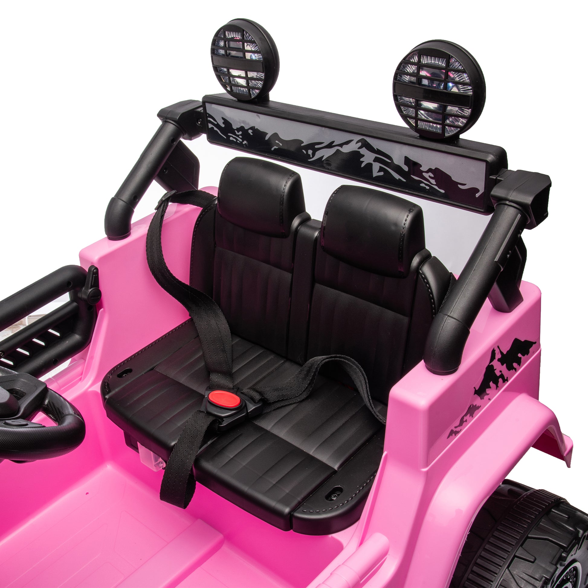 Licensed Toyota Fj Cruiser,12V Kids Ride On Car 2.4G W Parents Remote Control,Electric Car For Kids,Three Speed Adjustable,Power Display, Usb,Mp3 ,Bluetooth,Led Light,Three Point Safety Belt Pink Plastic