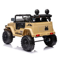 Licensed Toyota Fj Cruiser,12V Kids Ride On Car 2.4G W Parents Remote Control,Electric Car For Kids,Three Speed Adjustable,Power Display, Usb,Mp3 ,Bluetooth,Led Light,Three Point Safety Belt Beige Plastic