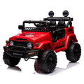 Licensed Toyota Fj Cruiser,12V Kids Ride On Car 2.4G W Parents Remote Control,Electric Car For Kids,Three Speed Adjustable,Power Display, Usb,Mp3 ,Bluetooth,Led Light,Three Point Safety Belt Red Plastic