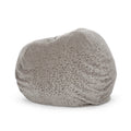 Nectar 5 Foot Rounded Short Faux Fur Bean Bag, Gray Pebble Pattern Gray Charcoal Faux Fur