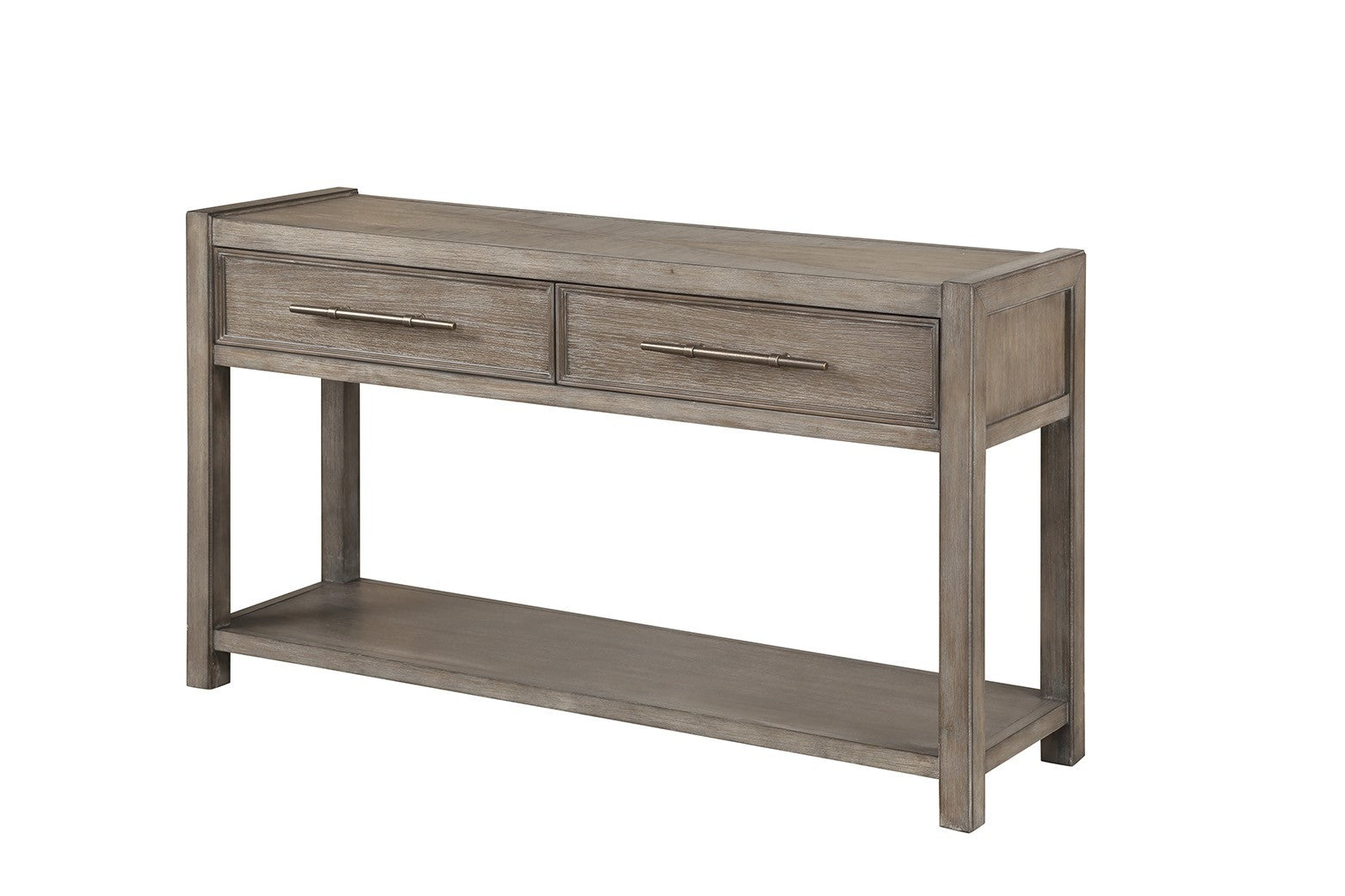 Cypress Lane 54 Inch Sofa Table, No Assembly Required, White Oak Finish Greige Gray Primary Living Space Modern,Transitional Freestanding Oak Rectangular Drawers Console Tables Rectangular Wood