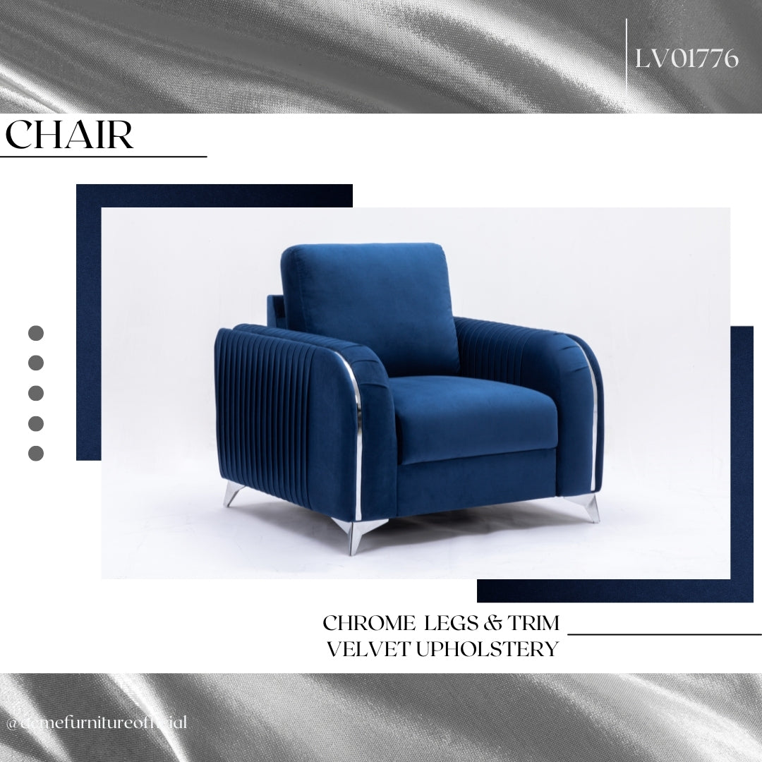 Wenona Chair, Blue Velvet Lv01776 Blue Velvet