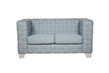 Saree Loveseat, Light Teal Chenille & White Finish Lv02347 Light Blue Chenille