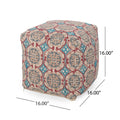 Amelia Handcrafted Fabric Pouf, Multicolored Multi Fabric