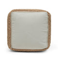 Stellar Square Pouf, Natural Natural Fabric