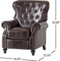 Push Rack Recliner Dark Brown Pu