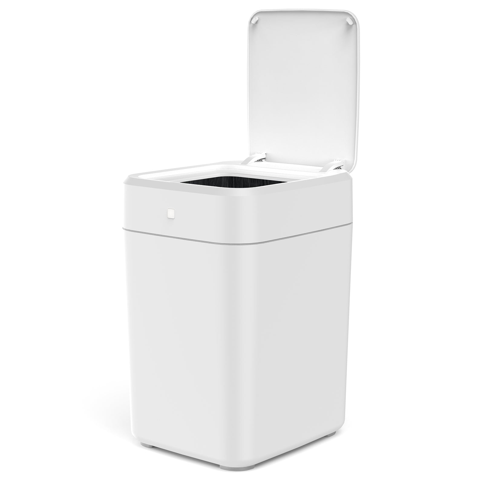 17L Intelligent Automatic Packing Trash Can, With Automatic Adsorption Garbage Bag Function And Type C Interface Charging Function, Built In 6 Garbage Bags U01 17L W Lkj White Plastic