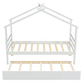 Twin Size House Shaped Bed With Trundle,White Twin White Wood Bedroom American Design Pine Bed Frame Pine