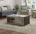 Storehouse 48 Inch Coffee Table, No Assembly Required, Smoked Grey Finish Greige Gray Primary Living Space Farmhouse,Industrial,Rustic Freestanding Rectangular Open Storage Coffee & End Tables Rectangular Wood