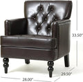 Harrison Tufted Club Chair Brown Pu