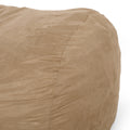 Potrero 6.5 Foot Microfiber Cylindrical Bean Bag, Beige Beige Microfiber