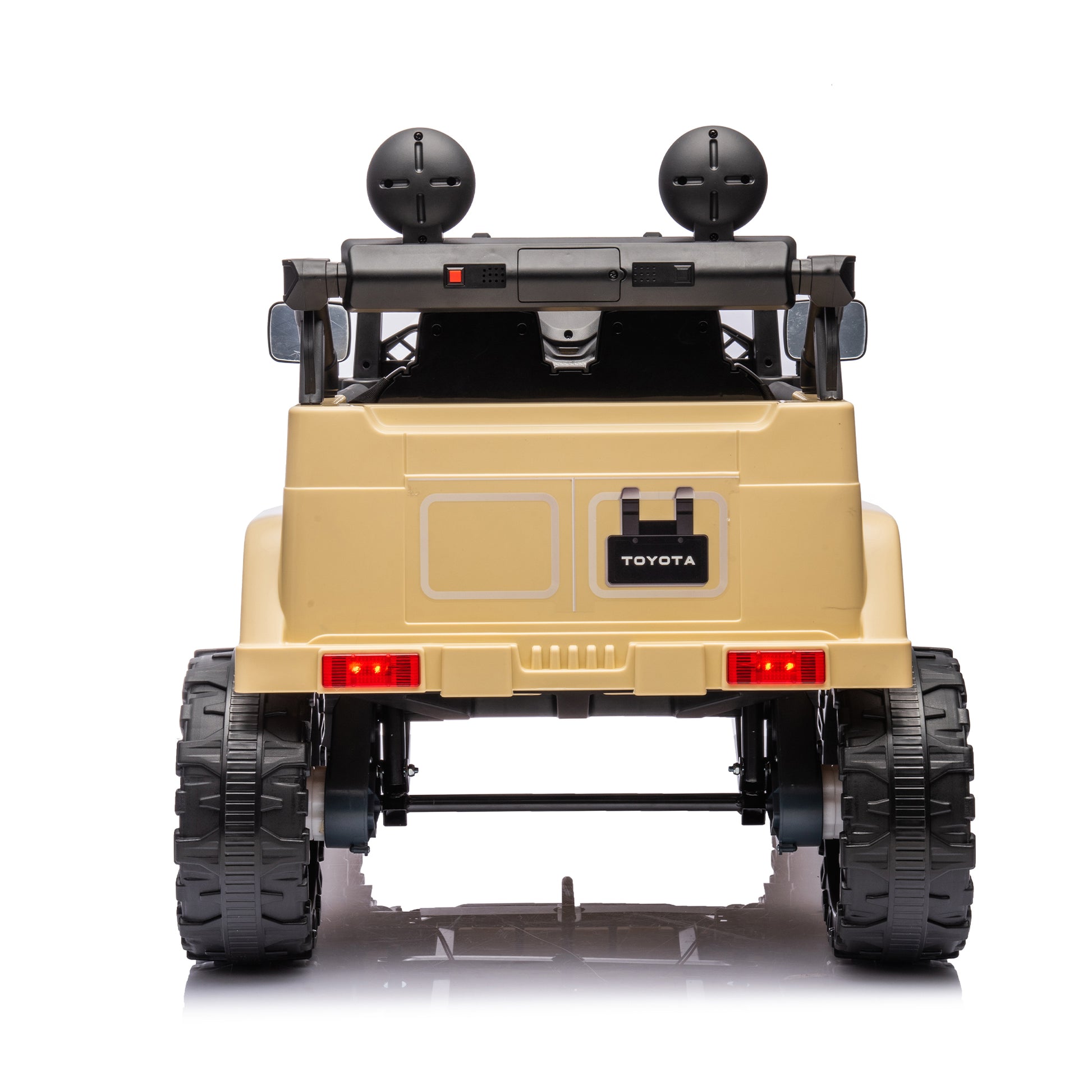 Licensed Toyota Fj Cruiser,12V Kids Ride On Car 2.4G W Parents Remote Control,Electric Car For Kids,Three Speed Adjustable,Power Display, Usb,Mp3 ,Bluetooth,Led Light,Three Point Safety Belt Beige Plastic