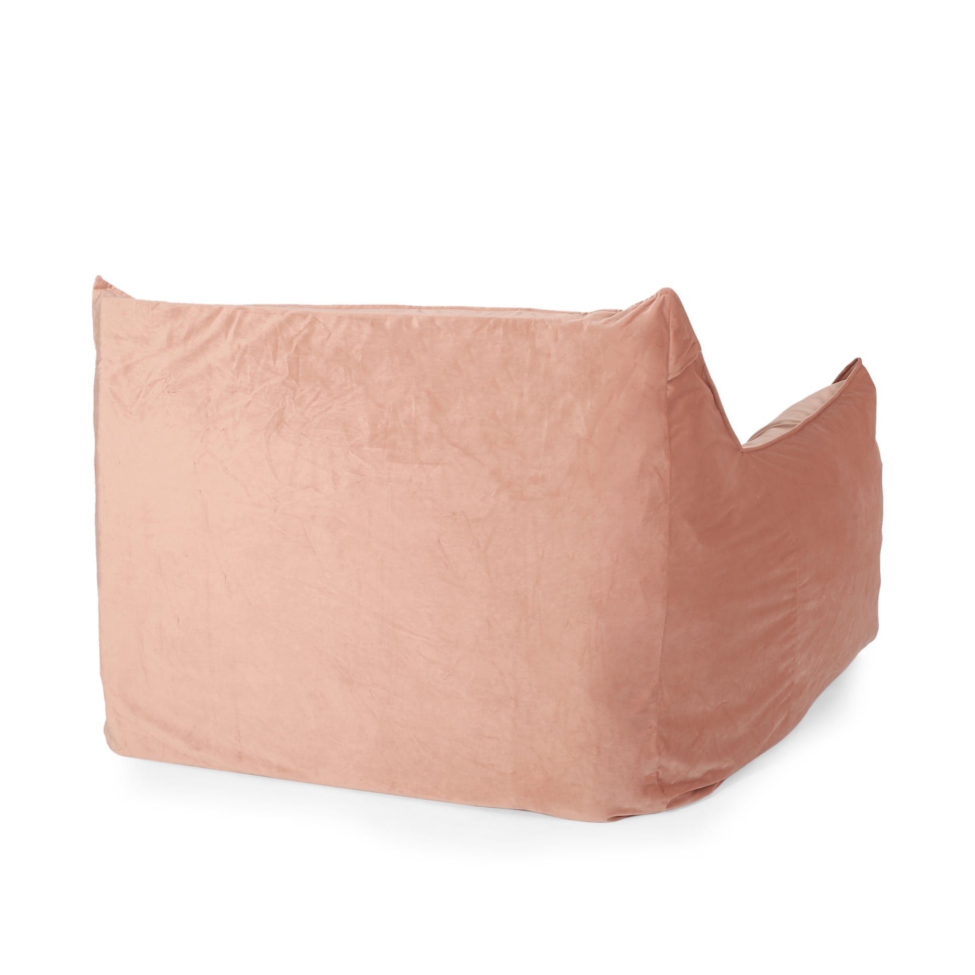 Allea Velveteen Bean Bag Chair With Armrests, Pink Pink Velvet