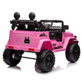 Licensed Toyota Fj Cruiser,12V Kids Ride On Car 2.4G W Parents Remote Control,Electric Car For Kids,Three Speed Adjustable,Power Display, Usb,Mp3 ,Bluetooth,Led Light,Three Point Safety Belt Pink Plastic