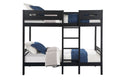 Ekko Twin Twin Bunk Bed, Black Finish Bd01910 Black Solid Wood