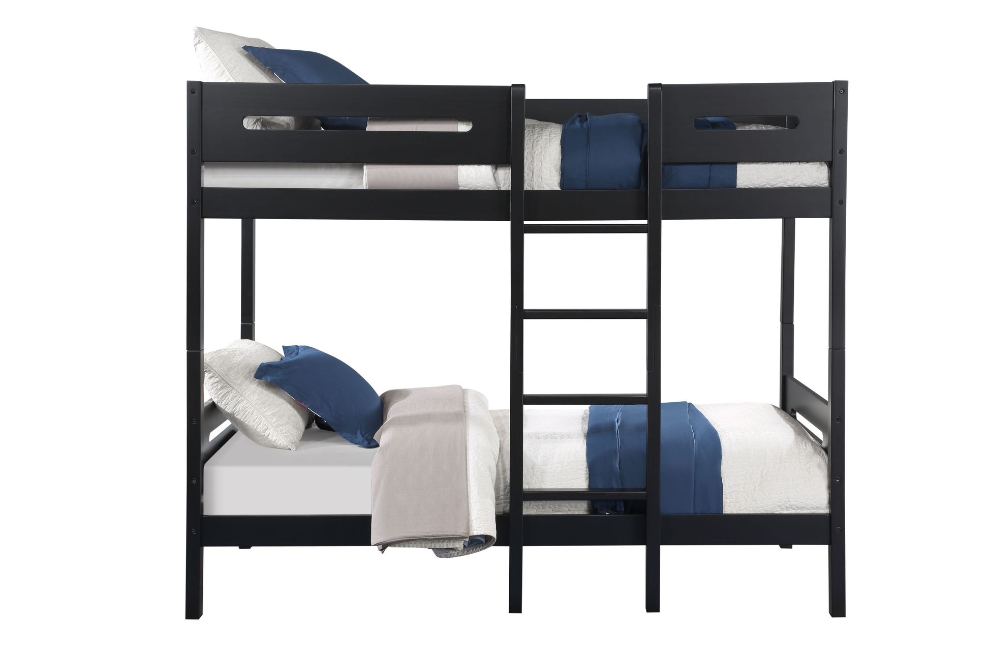 Ekko Twin Twin Bunk Bed, Black Finish Bd01910 Black Solid Wood