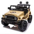 Licensed Toyota Fj Cruiser,12V Kids Ride On Car 2.4G W Parents Remote Control,Electric Car For Kids,Three Speed Adjustable,Power Display, Usb,Mp3 ,Bluetooth,Led Light,Three Point Safety Belt Beige Plastic