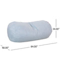 Aruba 8 Foot Microfiber Cylindrical Bean, Bag, Seafoam Seafoam Microfiber