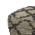 Poncho Square Pouf, Charcoal Charcoal Fabric