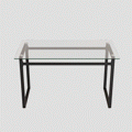Modern Minimalist Rectangular Glass Dining Table For 4 6 With 0.31