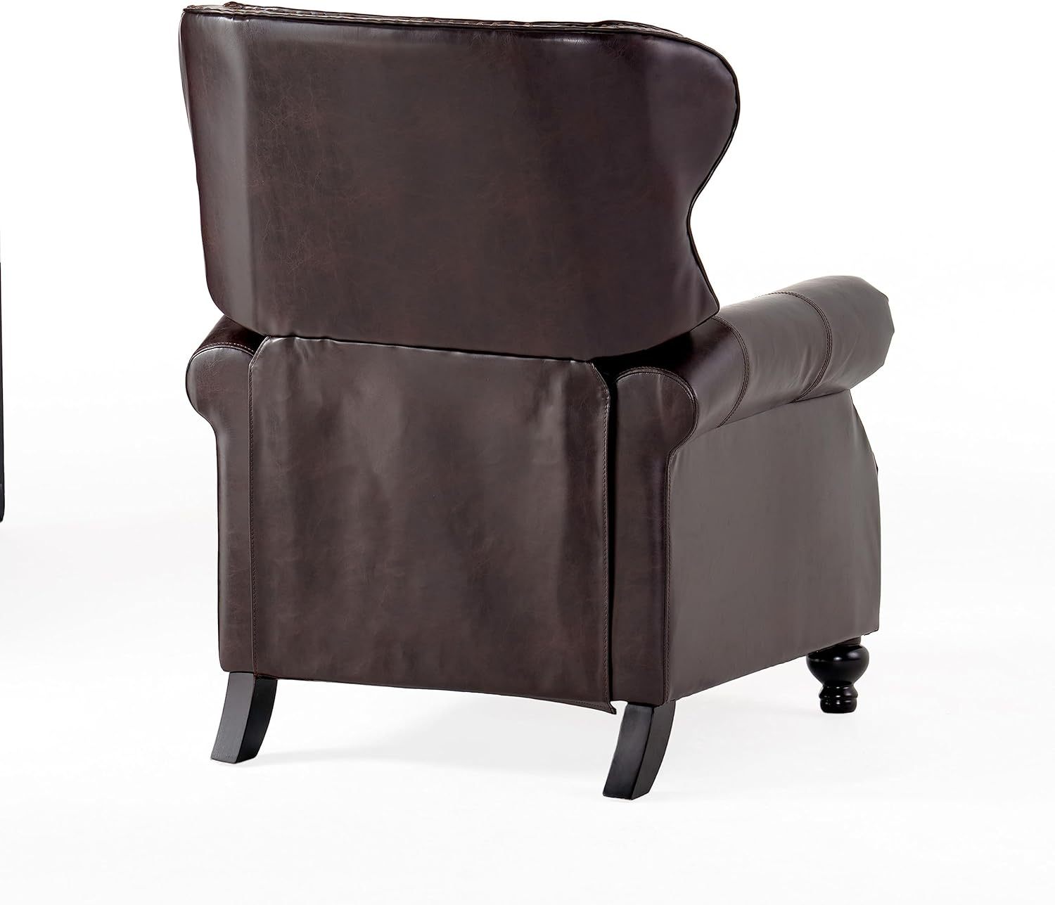 Push Rack Recliner Dark Brown Pu