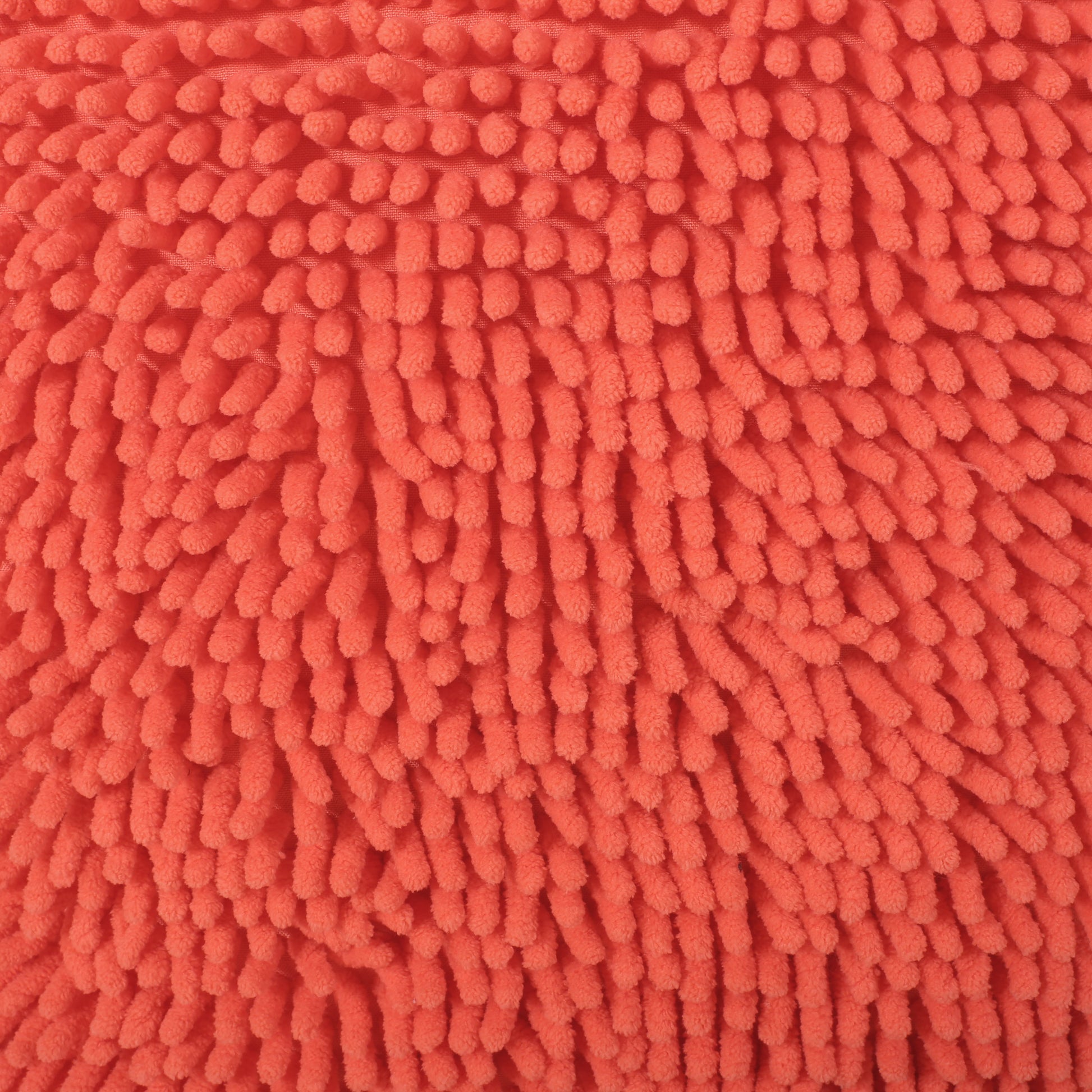 Sunny Square Pouf, Coral Coral Microfiber