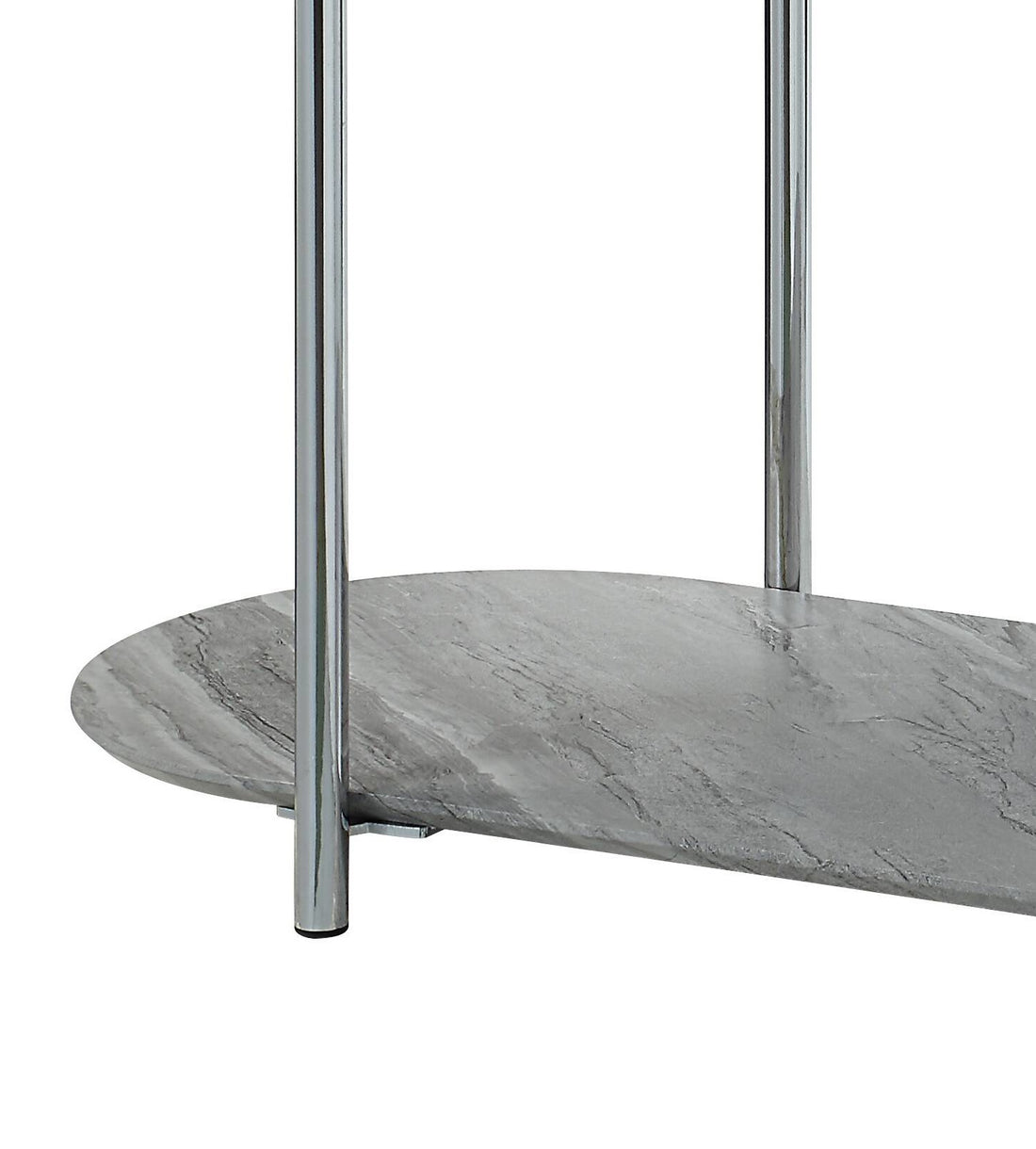 Yukino Sofa Table, Gray High Gloss & Chrome Finish Lv02413 Gray Metal & Wood