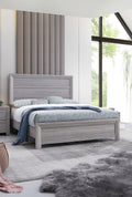 Rustic 1Pc Wooden Bedroom Furniture King Size Panel Bed Gray Finish Contemporary Style Gray Wood