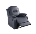 Elegant Modern Ebony Color Microfiber Motion Recliner Chair 1Pc Couch Manual Motion Plush Armrest Tufted Back Living Room Furniture Ebony Microfiber Manual Handle Metal Primary Living Space Cushion Back Contemporary,Modern,Transitional Handle Pillow Top