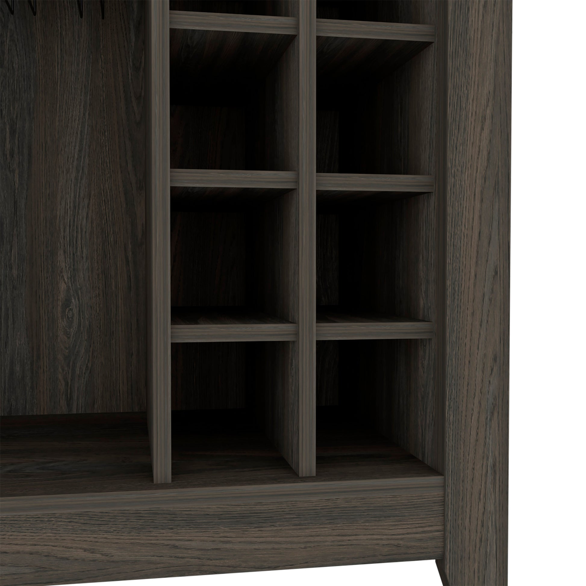 Depot E Shop Mojito Bar Cabinet, One Open Drawer, One Open Shelf, Carbon Espresso Brown Particle Board Particle Board