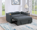 Contemporary Charcoal Sleeper Sofa Pillows Plush Tufted Seat 1Pc Convertible Sofa W Cup Holder Polyfiber Couch Living Room Furniture Charcoal Wood Primary Living Space Contemporary,Modern Pine Fabric 2 Seat