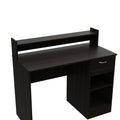 Computer Desk With Top Open Shelf, 1 Drawer And 2 Storage Shelves, Black Black Particle Board Particle Board