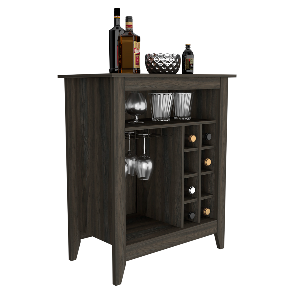 Bar Cabinet, One Open Drawer, One Open Shelf, Carbon Espresso Brown Particle Board Particle Board