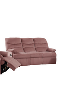 Luxurious Velvet Blush Pink Color 3 Seater Manual Recliner Sofa Couch Manual Motion Plush Armrest Living Room Furniture 1Pc Sofa Couch Pink Velvet Manual Handle Metal Primary Living Space Cushion